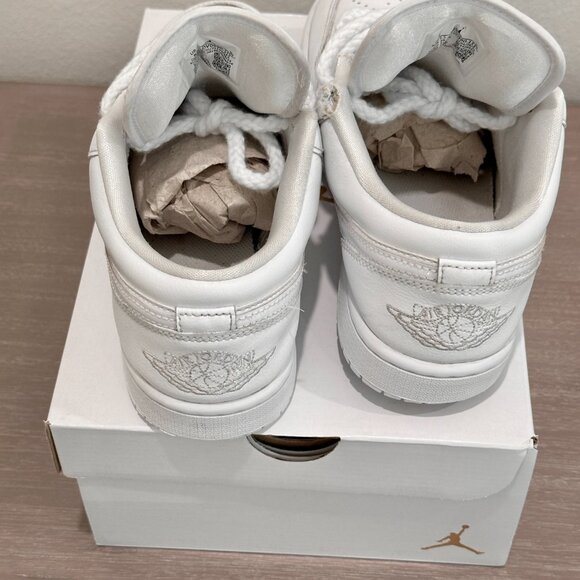 AIR JORDAN 1 LOW WHITE/WHITE-WHITE BLANC/BLANC/BLANC W - Picture 11 of 15